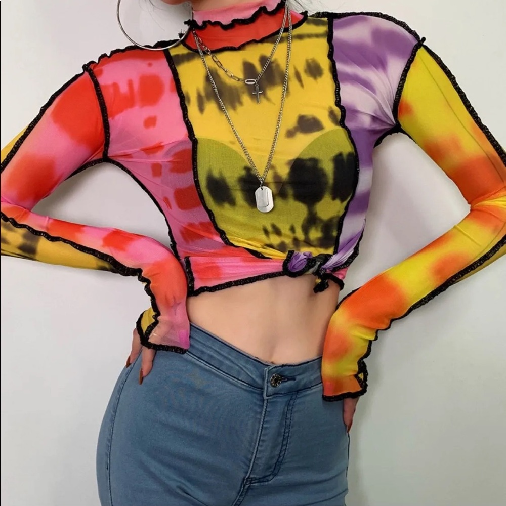 Brand New multi Color Paradise mesh top